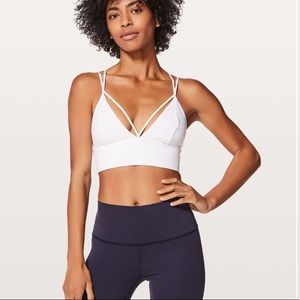 Lululemon Pushing Limits strappy Sports Bra White/Gray 10